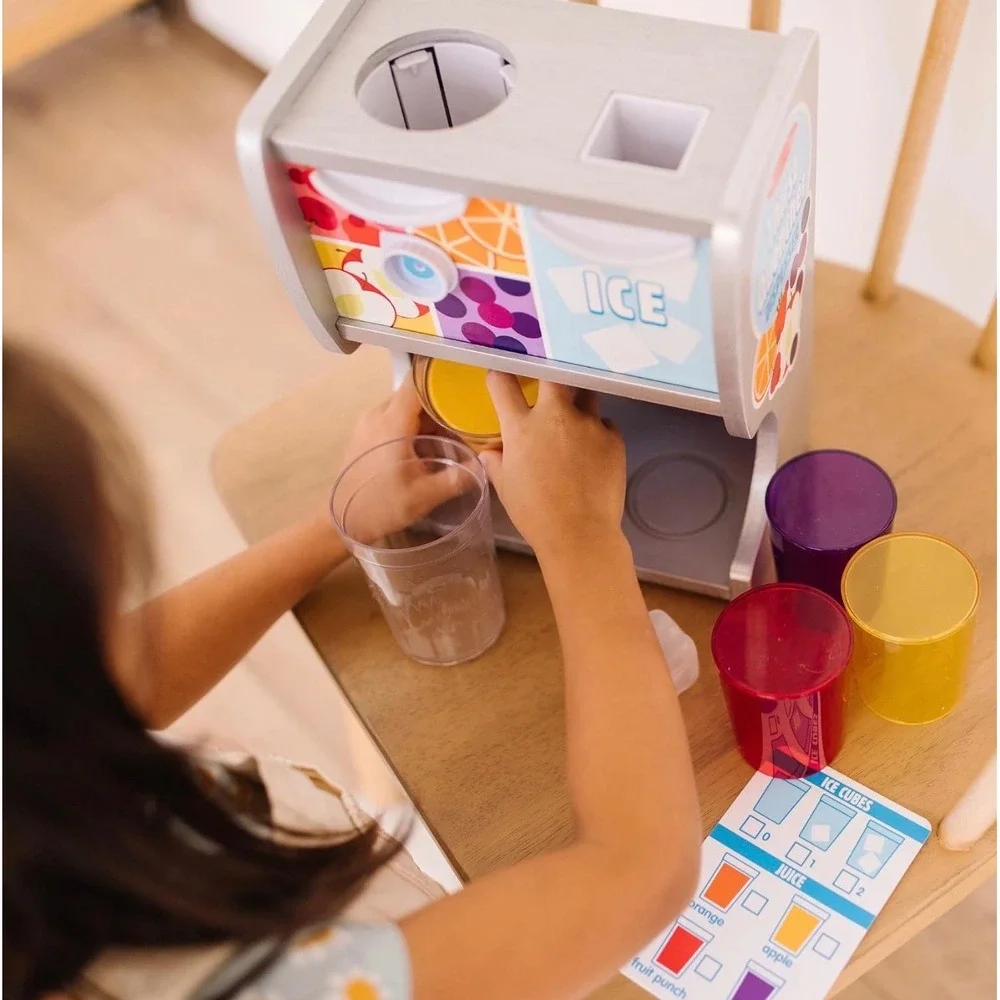 Melissa & Doug Thirst Quencher Dispenser Wooden Play Set 12 Piece Juice Toy 9300
